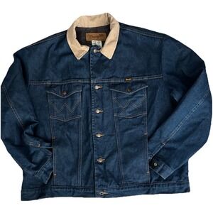 Wrangler Blue Denim Jacket with Tan Collar